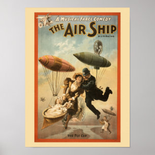 Poster Comédia Musical Vintage O Navio Aéreo Pequeno