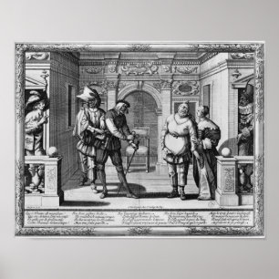 Poster Comediantes no teatro de Hotel de Bourgogne