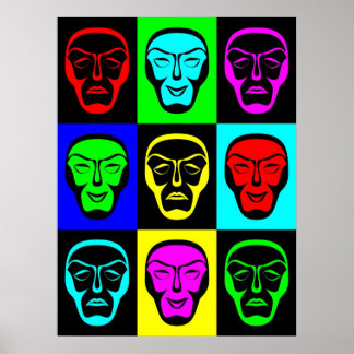 Poster Comedy and Tragedy Theatrical Masks