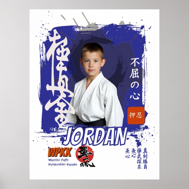 Poster Comemoração de Cinto de Aluno de Dojo Kyokushin (Frente)