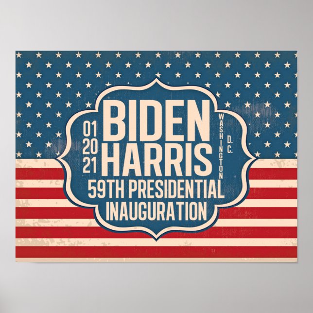 Poster Comemorativa da 59ª posse de Biden Harris (Frente)