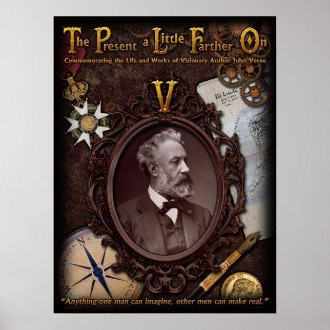 Poster comemorativa de Jules Verne (Frente)