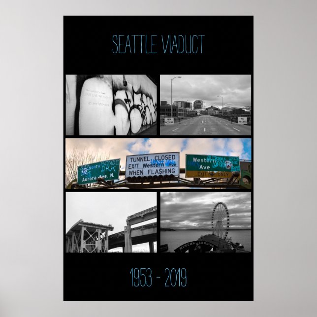 Poster Comemorativa do Viaduto de Seattle (Frente)