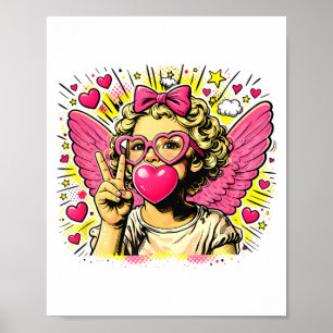 Poster Comemorativo Cute Cupido Coração Anjo Amor Feriado