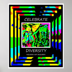 Pôster Comemore a diversidade - exclusão da inclusão N