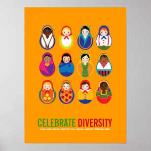 Poster Comemore o dia multicultural da diversidade