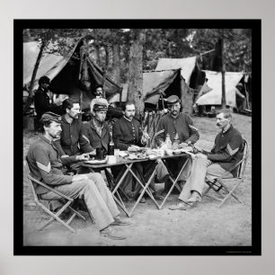 Poster Comendo no Camp Mess em Bealeton, VA 1863