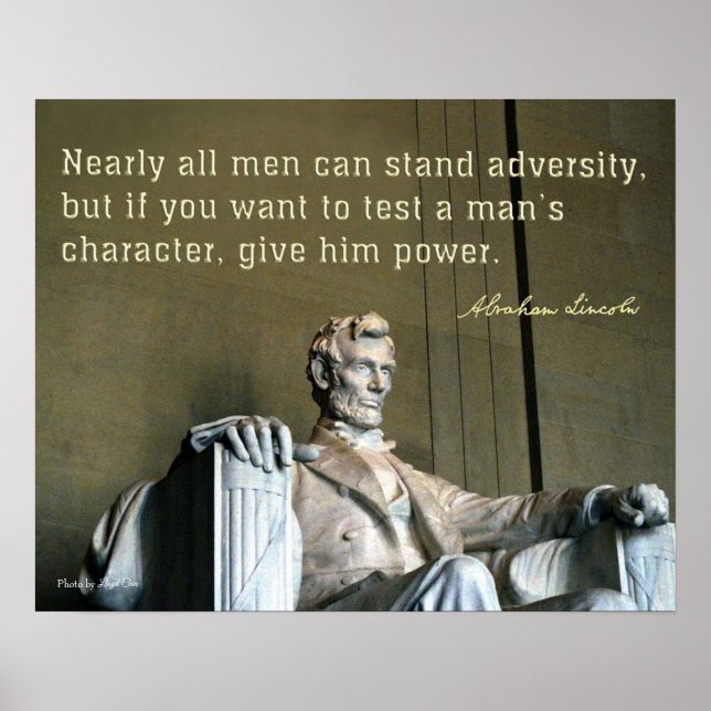 Poster Comentário de Abraham Lincoln sobre o caráter de u (Frente)