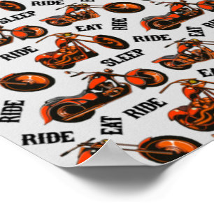 Poster Comer Andar Dormir Repetir Motociclista Motociclet