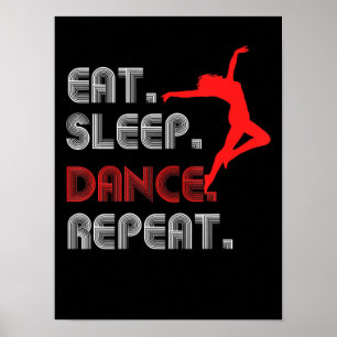 Poster comer dança do sono hip hop mulheres meninos