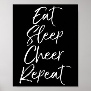 Poster Comer Dormir Aplaudir Repetir Equipe de Cheerleadi