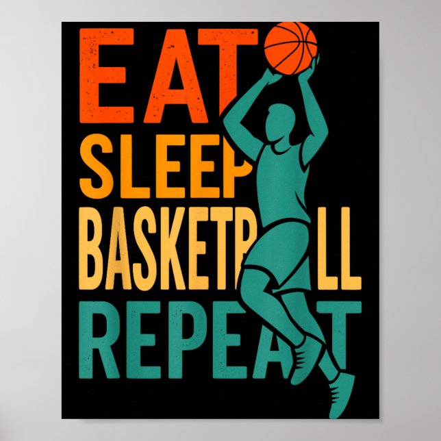 Poster Comer dormir basquete repetir  (Frente)