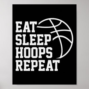 Poster Comer Dormir Basquete Repetir Citação Divertida Fr