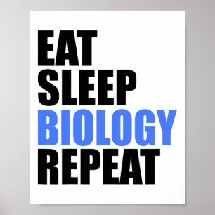 Poster Comer Dormir Biologia Repetir Biólogo Professor En