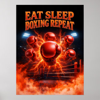 Poster Comer Dormir Boxe Repetir Arte