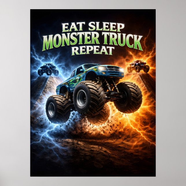 Poster Comer Dormir Caminhão Monstro (Frente)