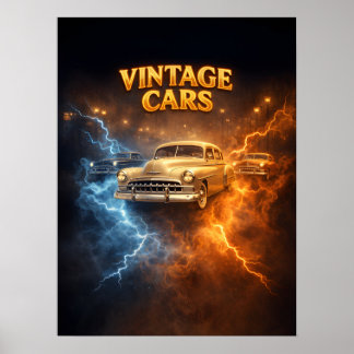 Poster Comer Dormir Carros Antigos