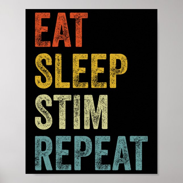 Poster Comer Dormir Estim Repetir Divertido Conhecimento  (Frente)