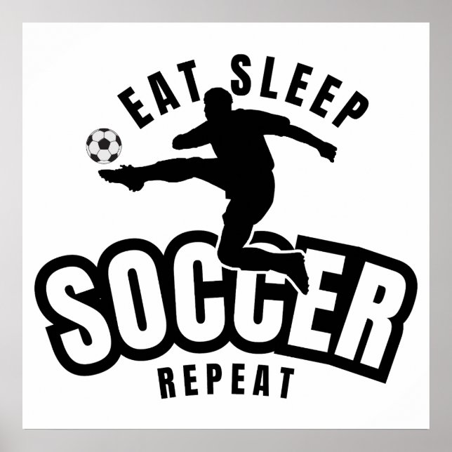 Poster comer dormir futebol repetir  (Frente)