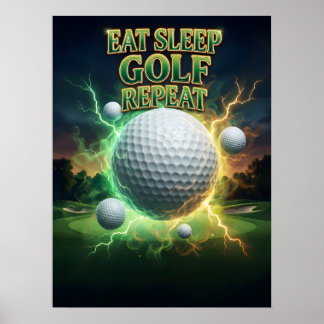 Poster Comer Dormir Golfe Chama