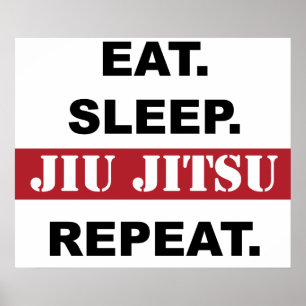 Poster Comer.Dormir. Jiu Jitsu.Repetir.Pôster
