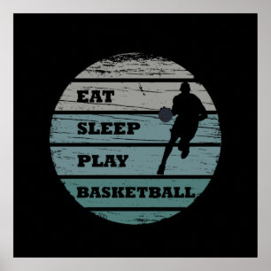 Poster comer dormir jogar basquete
