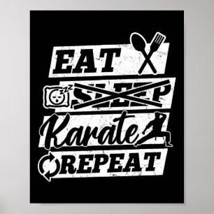 Poster Comer Dormir Karate Repetir - Karate Artes Marciai