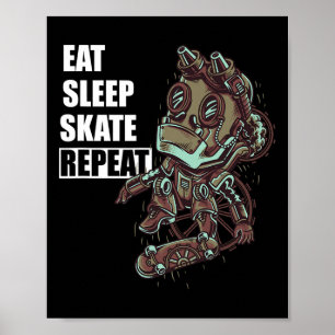 Poster Comer Dormir Patinar Skate Skateboard Para Meninos