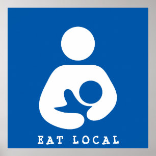 Pôster Comer Ícone Local / Aleitamento / Enfermagem
