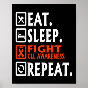 Poster Comer Sono Combater Leucemia Linfocítica Crônica C