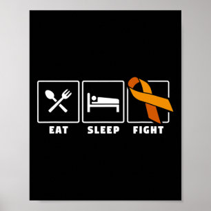 Poster Comer sono combater leucemia sensibilização para o