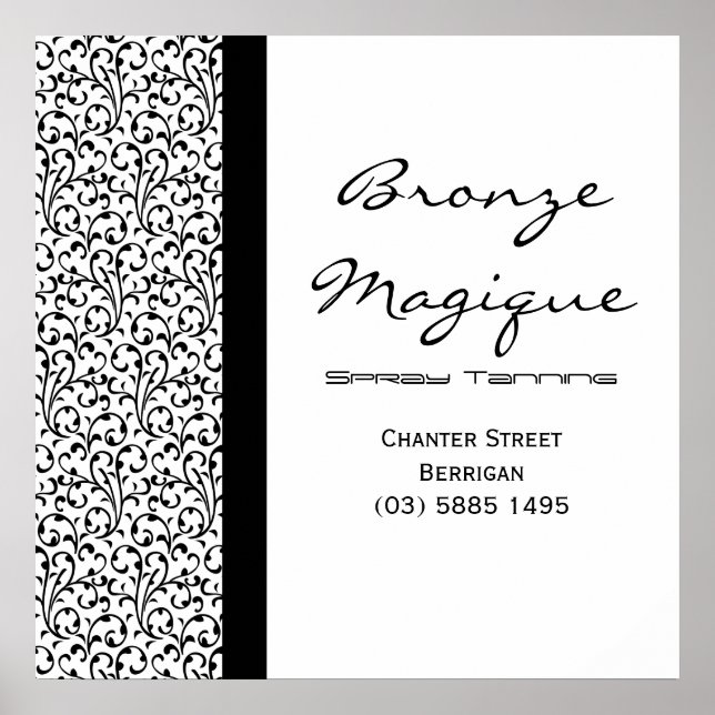 Poster comercial do Salão de bronzeamento preto (Frente)