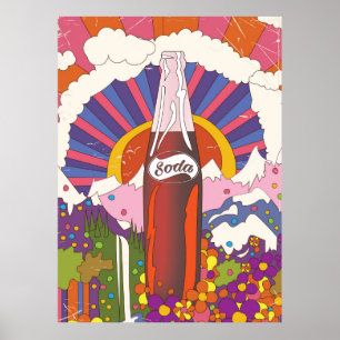 Poster comercial soda estilo Vintage