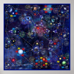 Poster Comerciante do mapa de Venus