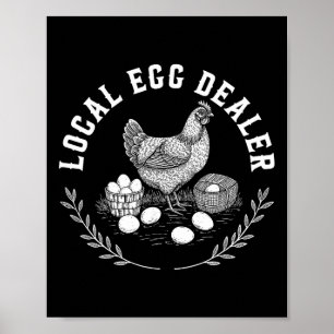 Poster Comerciante Local de Ovos Frango Antigo Ovo Função