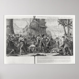 Poster Comércio entre indianos mexicanos e o francês