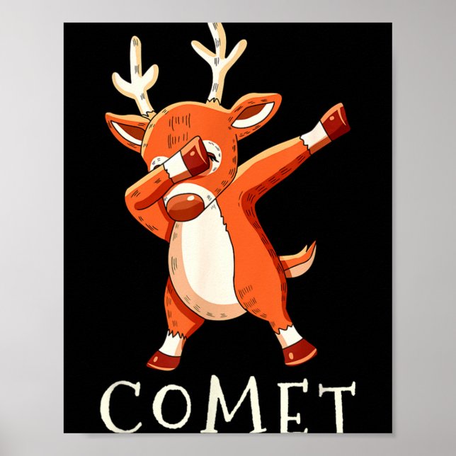 Poster Comet Santas Reindeers Family Matching Outfit Chri (Frente)