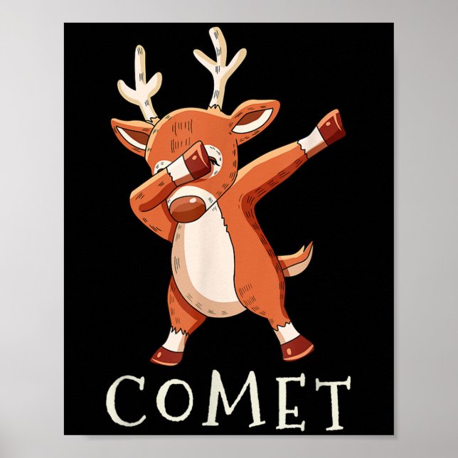 Poster Comet Santas Reindeers Family Matching Outfit Chri (Frente)