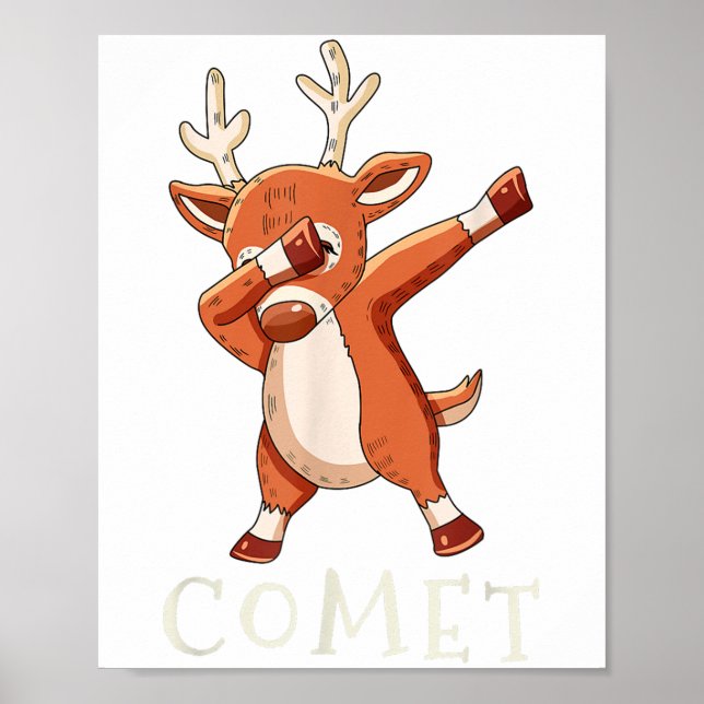 Poster Comet Santas Reindeers Family Matching Outfit Chri (Frente)