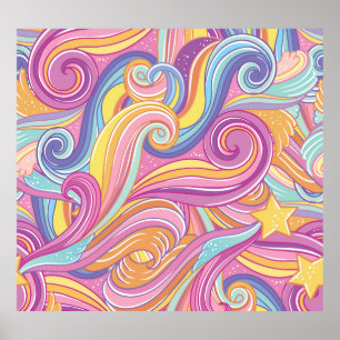 Poster Cometa Arco-Íris: Céu Sonho Mágico.