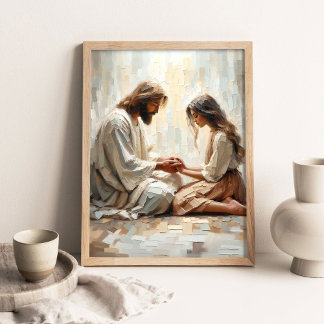 Poster Comfort in Him, Modern Christian Art, Jesus and He