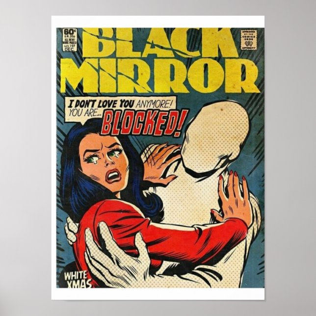 Poster comic cover black mirror 90s pop art edit illustra (Frente)