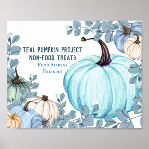 Poster Comida Alergia Amiga do Teal Pumpkin