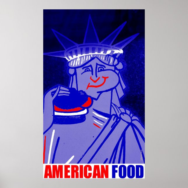 Pôster COMIDA AMERICANA por Nova Iorque Urban59 Studio (Frente)
