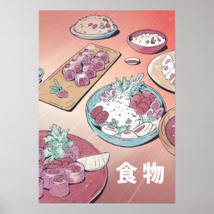 Poster Comida asiática