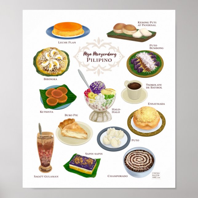 Poster Comida das Filipinas / Meryenda / Desserts (Frente)