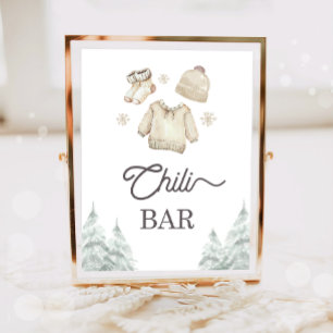 Poster Comida de Bar de Chili Inverno Bebê Está Frio Lá F