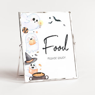 Poster Comida de Chá de fraldas do Orange Little Boo Hall