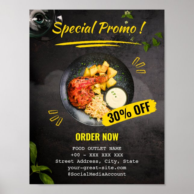 Poster Comida de Desconto do Restaurante de Promoção Espe (Frente)