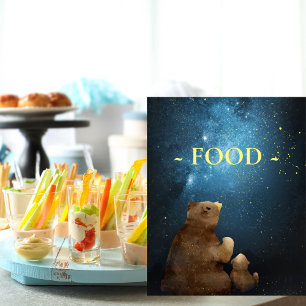 Poster Comida de Pequena Estrela do Urso Bonito Brilha